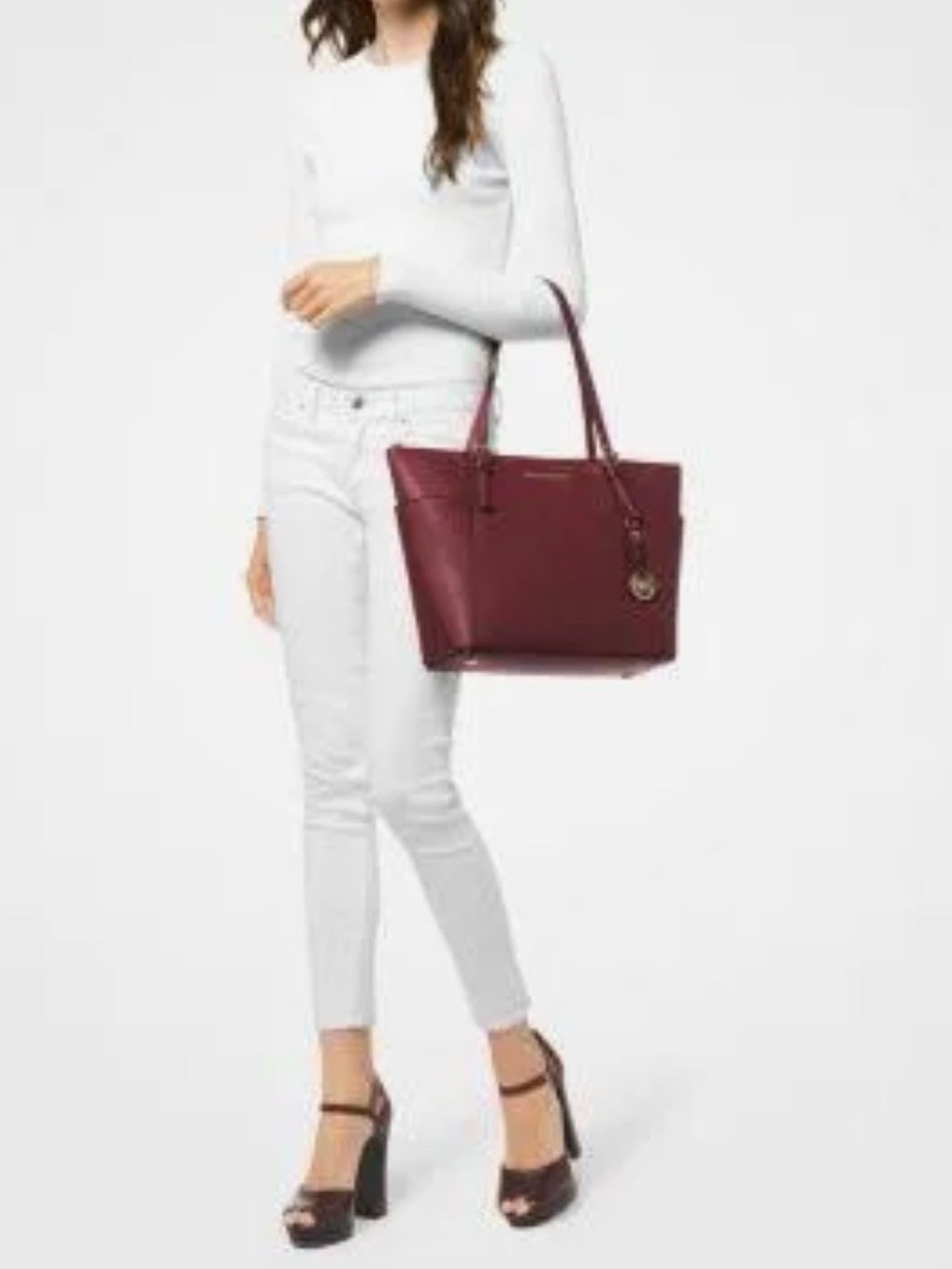 Michael Kors Burgundy/Merlot Signature Tote - Picture 2 of 12